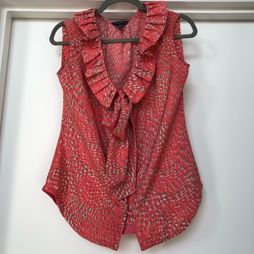 Coral Banana Republic Sleeveless Blouse